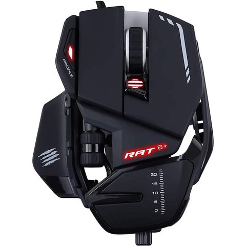 Mad Catz Souris gamer filaire RAT 6+ - 11 boutons - LED RGB - 12000 DPI - Pixart PMW3360