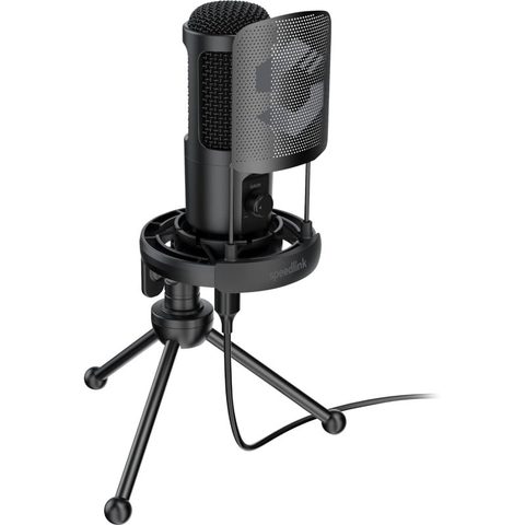 Speedlink Microphone à Condensateur Cardioïde Professionnel Streaming PodCast avec Filtre Anti-Pop