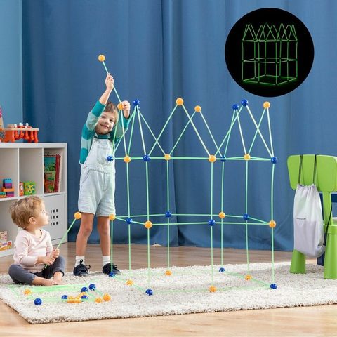 Innovagoods Buildingkitt Fort Kit de Construction pour Enfants 155 Pièces