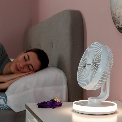 Innovagoods Ventilateur de bureau rechargeable Fanled avec LED 4000mAh