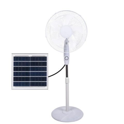 Iluminashop Ventilateur sur Pied DC 20W 5 Pales 3 Vitesses Batterie Rechargeable avec Panneau Solaire