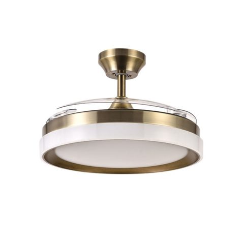 Iluminashop Ventilateur de Plafond avec Lumière LED 72W 107cm 6 Vitesses Pales Rétractables Télécommande Fonction Hiver