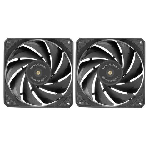 Mars Gaming MF-NCLX2 Kit 2 Ventilateurs Ultra-silencieux Conception FDB 120mm Pales PWM Hybrides