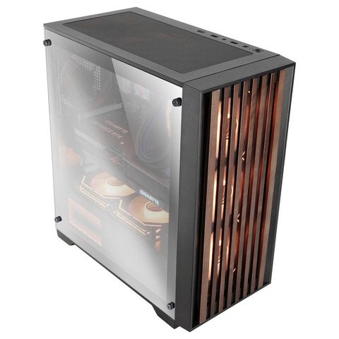 Mars Gaming ATX - MC-Wood - Panneau Bois - Refroidissement Optimisé - Verre Trempé