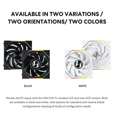 Lian Li 12TLLCD1W3B système de refroidissement d'ordinateur Boitier PC Ventilateur 12 cm