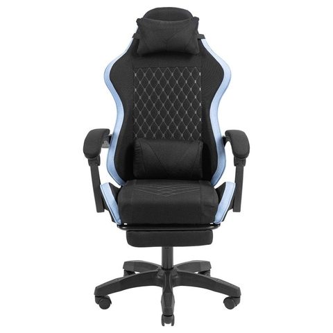 Mars Gaming Chaise de jeu de course en tissu MGC-X avec support lombaire réglable et repose-pieds, 4 couleurs