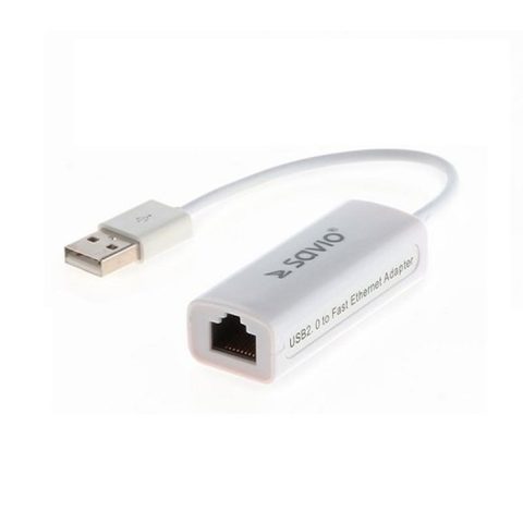Savio Adaptateur Ethernet CL-24 USB 2.0 vers RJ45 10/100 Mbps Garantie 36 mois