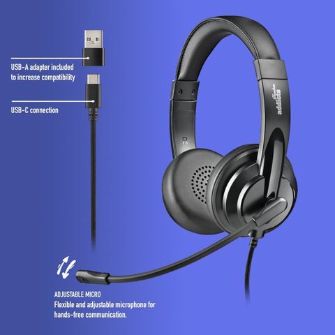 Ngs avec câble USB-C et USB-A, microphone flexible et filtrage du bruit
