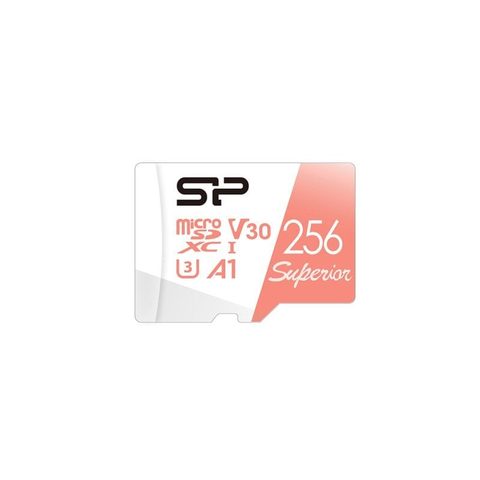 Silicon Power Superior - Carte mémoire flash (adaptateur microSDXC vers SD inclus(e)) - 256 Go - A1 / Video Class V30 / UHS-I U3 / Class10 - microSDXC UHS-I