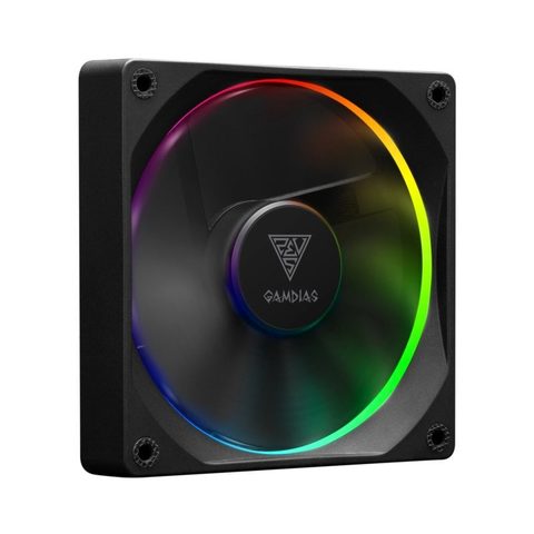 Gamdias Ventilateur supplémentaire Aeolus M3 RGB 120 mm 2000 tr/min avec ARGB PWM et pack de 4 unités