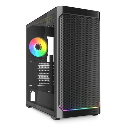 Sharkoon Boîtier AK4W RGB Strip Midi Tower avec Éclairage RGB et Ventilateurs Installés