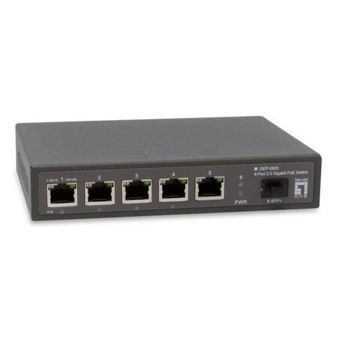 Level-one Switch GEP-0625 5 Ports 2.5G PoE+ 1 SFP+ Silencieux Non Géré