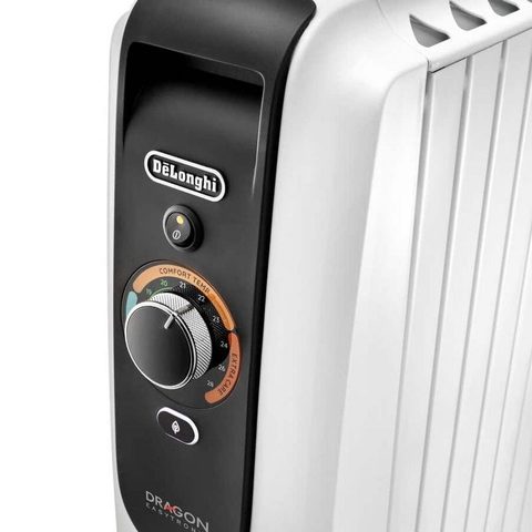 Delonghi Radiateur à Huile TRD50615 1500W 12 Éléments avec Thermostat Programmable et Roulettes