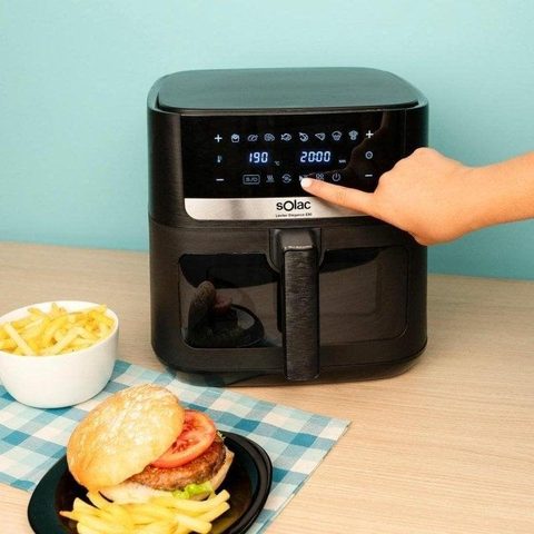Solac Airfryer FA1801 Elegance E80 Fenêtre 8L 1800W Double Résistance