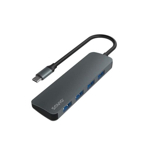 Savio Hub 4 ports 5 Gbps AK-54 USB-C aluminium portable