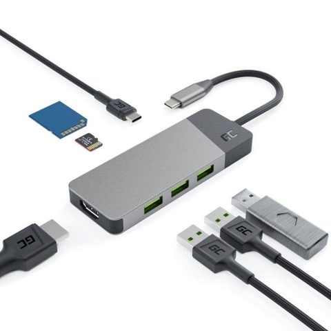 Green Cell Hubgc01 Hub & Concentrateur Usb Type-c 5000 Mbit/s