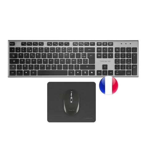 Tacens Combo sans fil 3-en-1 - ZENITH - DualLink 2.4GHz - Clavier AZERTY profil bas - Souris 3200 DPI (HUANO)