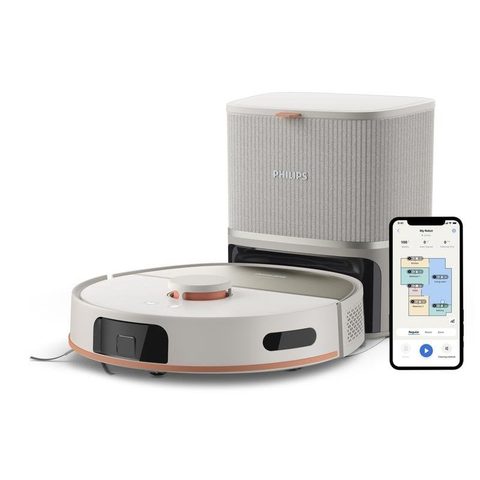 Philips Aspirateur robot laveur avec station - XU5100/20 - Série 5000 - 10 000 Pa - ≤ 66 dB