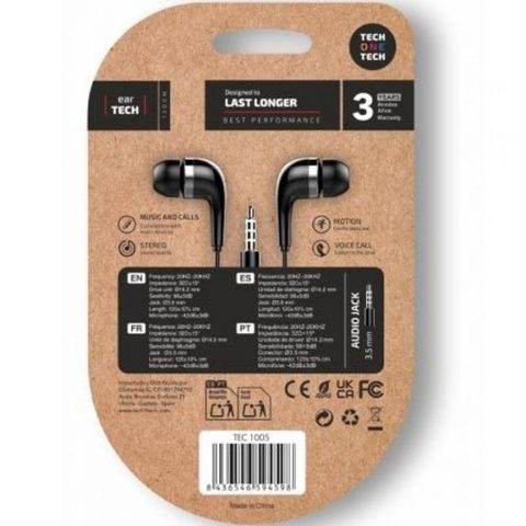 Tech One Tech Auriculaires TEC1005 filaires Jack 3.5 mm avec microphone