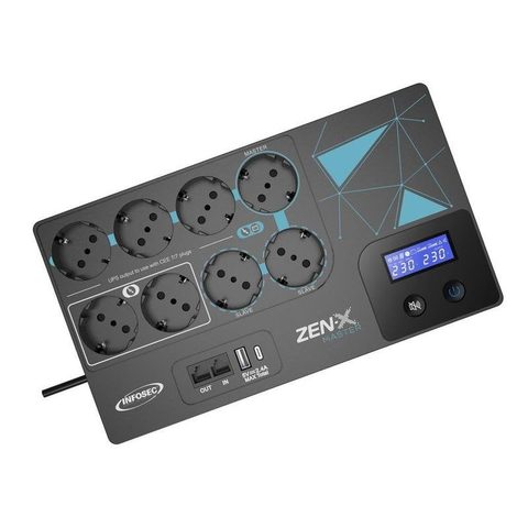 Infosec Sai 600VA Batterie Plomb Auto Eco 8 Prises Surtension