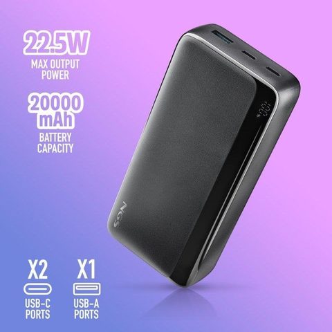 Ngs Batterie externe Quiz 20 20000mAh Charge rapide 22,5W écran LED