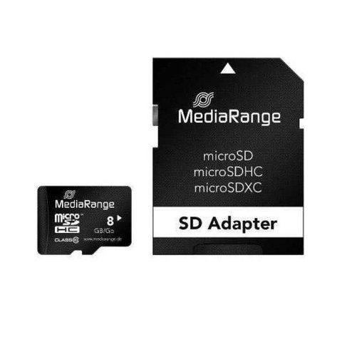 Mediarange Carte MicroSDHC MR957 8GB Class 10 Adaptateur SD Inclus