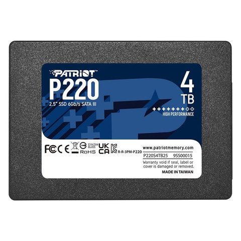 Patriot Disque Dur P220 4TB SSD 2,5" SATA III 500Mo/s Haute Fiabilité