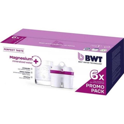 BWT MMW 6er 681749 Set de 6 cartouches Magnésium Mineral 2,5 L pour eau filtrée