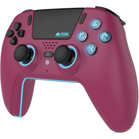 Trade Invaders Manette de jeu Cherry Red Bluetooth PS5 LED 12,5h