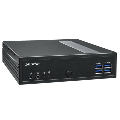 Shuttle XPC Slim System DL3000EP, Intel N100, Win10 IoT,, SSD M.2 (NVMe), 2x LAN (2x 2.5Gbit), 2xCOM, 1xHDMI, 1xDP, 1x VGA, fanless, fonctionnement permanent