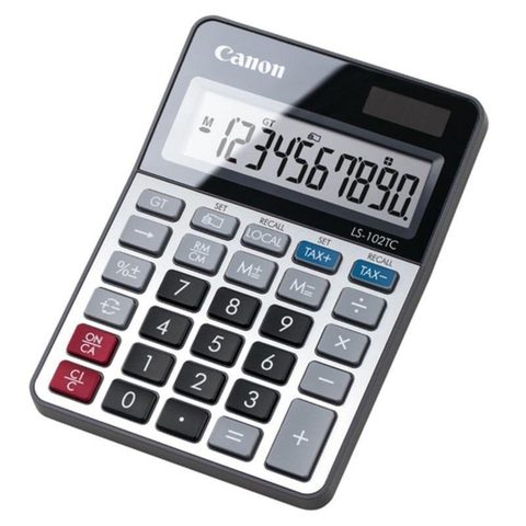 Canon Calculatrice LS-102 TC 10 chiffres Bureau Solaire Métallique