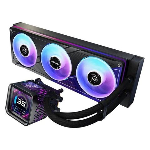 ASRock CPC Phantom Gaming 360 LCD 90-APGA36-BAAGA5 CPU-Wasserkühler ? 360?mm ? LCD-Display ? ARGB ? Triple-Fan ? Schwarz