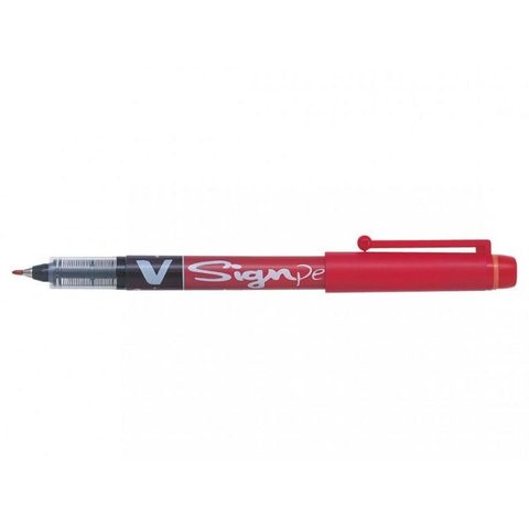Pilot Stylo V-Sign Cylindrique Rouge 0,6 mm Moyen