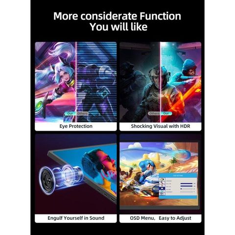 General Écran Portable Uperfect 18.5" - 1080p 120hz Amd Freesync Fonction Tactile 10 Points