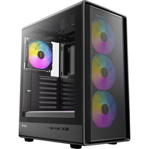 Antec ATX - Performance P6 NEO ARGB - Panneau mesh High-Airflow - 4 ventilateurs ARGB - Verre trempé