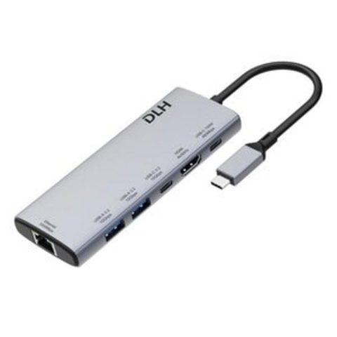 DLH Hub 6 ports 10 Gbps USB-C HDMI 4K DY-SA5260 Extras Ethernet Gigabit