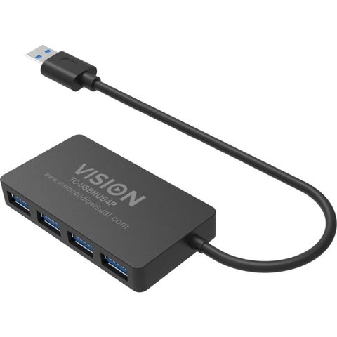 Vision Hub 4 ports USB 3.2 Gen 1 5 Mbit/s modèle TC-USBHUB4P avec alimentation CC