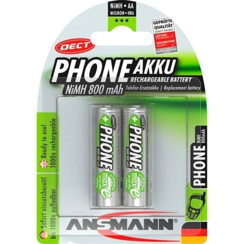 Ansmann Pile Rechargeable AA 800 mAh NiMH 1,2 V - Lot de 2