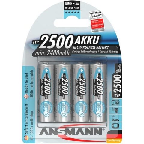 Ansmann Pile rechargeable MaxE Plus AA 2500mAh (lot de 4)