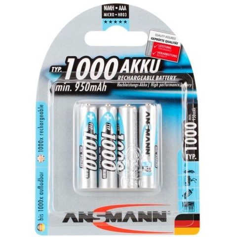 Ansmann Pile rechargeable AAA NiMH 1,2V 1000 mAh Pack 4