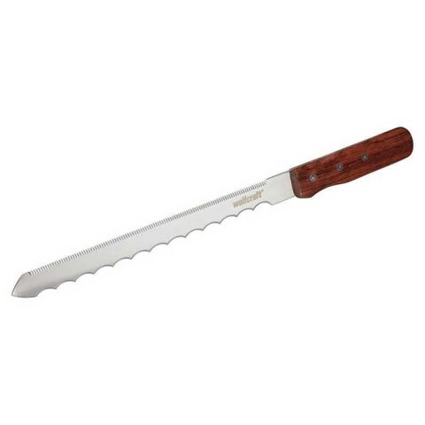 Wolfcraft Couteau d'isolation 4119000 lame inox 275 mm manche bois ergonomique