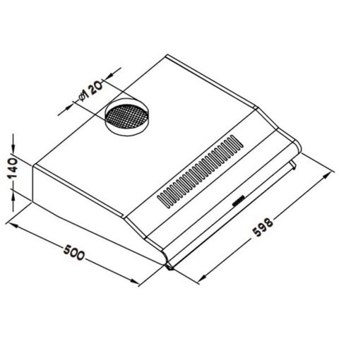 Respekta Campana extractora CH 1259 IXCN Air évacuation 60cm LED