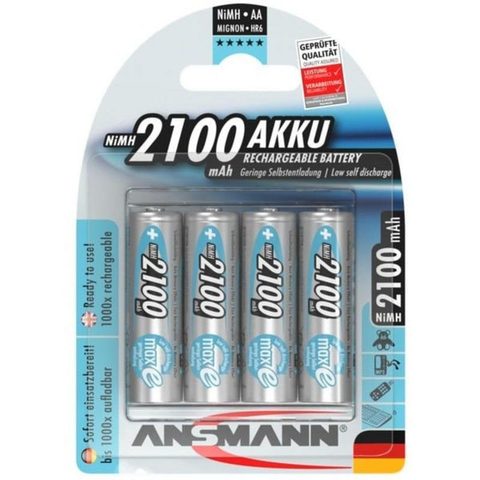 Ansmann Pile rechargeable NiMH AA 1,2V 2100 mAh lot de 4