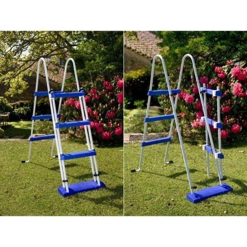 GRE Kit Piscine hors sol acier ronde blanche Ø370 x 132 cm (Livrée avec filtre à sable et échelle)