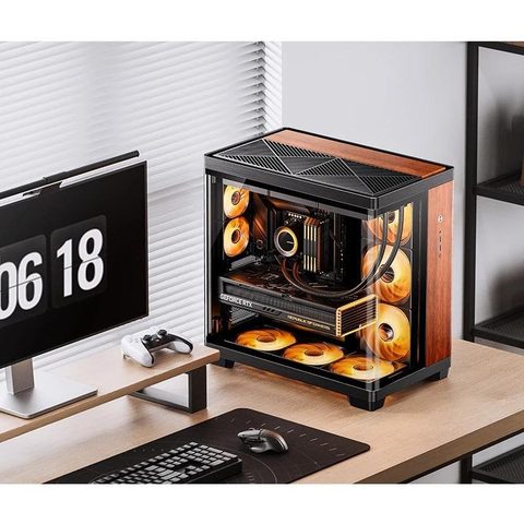 Jonsbo TK-4 Wood Tour ATX Acier Verre Aluminium Bois