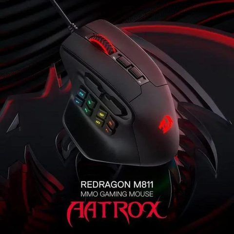 Redragon Souris M811 USB 6200 DPI 15 Boutons Noir Ergonomique RGB