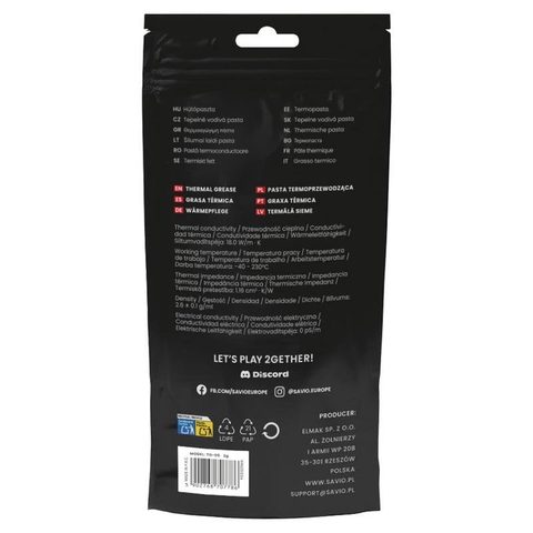 Savio Pâte thermique TG-05 2g 18 W/m-K