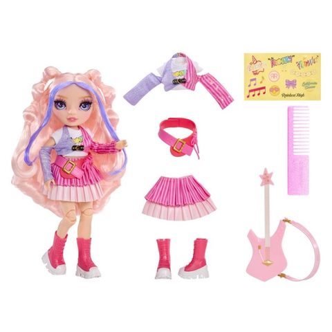 MGA Entertainment Poupee Rainbow High Bella Jr High Rockband articulee 23 cm
