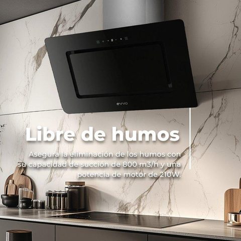 Evvo-home Campana extractora Evvo CE48 Canalisation 90cm avec contrôle tactile