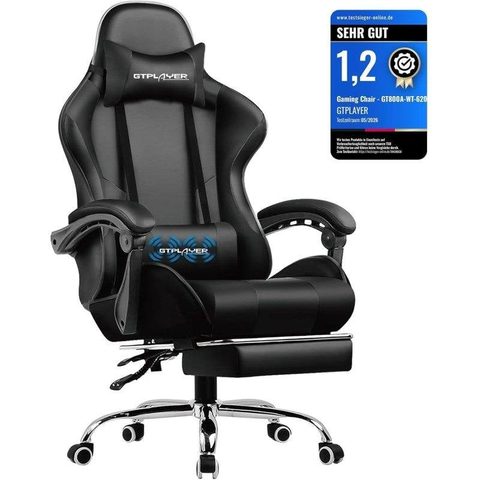 Gtplayer Chaise Gaming Ergonomique avec Repose-pieds et Massage USB